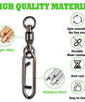 Dope Quick Change Fishing Speed Clips For Lures With Ball Bearing Swivel Power Clips Tackle Ready Topwater Gear For Saltwater And Freshwater Crankbait Popper Lures 44Lb Load And Resilient Stainless Steel, stainless steel clip with swivel
