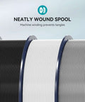 Neatly wound spool of PETG Filament 1.75mm Ultra Tough Heat Optimized Odorless Black 4Kg 4 Pack For 3D Printing, Dimensional Accuracy 0.02mm.
