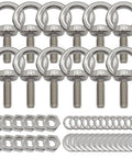 Heavy Duty Stainless Steel M4 Eye Bolts With Nuts And Washers For Rock Solid Hauling Rigging And Secure Load Attachment Tough As Nails Pack Of 12 Pro Hardware