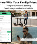 Biometric Cable Lock With Fingerprint And Bluetooth App Control For Fridges Cabinets And Lockers showing app interface and family sharing.