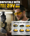 Worker holding Cordless Drywall Cut Out Tool For 20V Batteries, No Fuss Rotary Spiral Saw With 1/8 Inch And 1/4 Inch Collets
