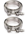 2Pcs V Band Flange Clamp Kits, 3 Inch Stainless Steel Exhaust V Band Clamp With Male And Female Quick Release Flat Flange Assembly