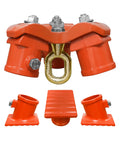 Industrial-Grade Tripod Head And Base Set For Heavy Lifting, 2200 Lbs Capacity, 360 Degree Rotating Rings, orange and metal components