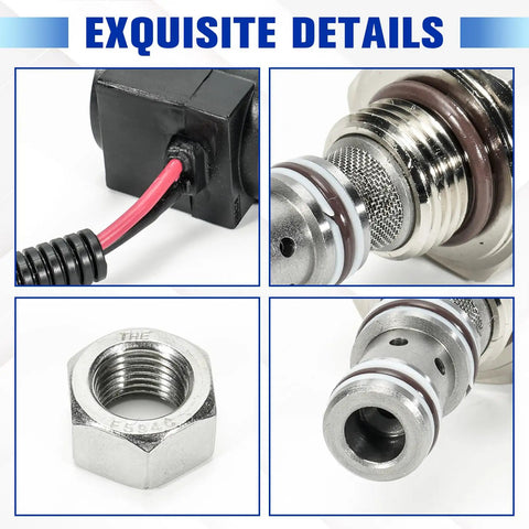 Solenoid Valve Coil And Hydraulic Spool Valve Stem Element Kit Ready To Install Direct Fit For Bobcat Skid Steer Loader 751 753 763 773 863 864 873 883 963 S175 S185 S205 T250 Replacement Parts 6667687 6665004 close-up details