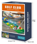 Box packaging of Dinosaur Themed Kids Golf Set For Ages 3 To 6 With Automatic Ball Returner Light Up Balls Indoor Outdoor Putting Mat