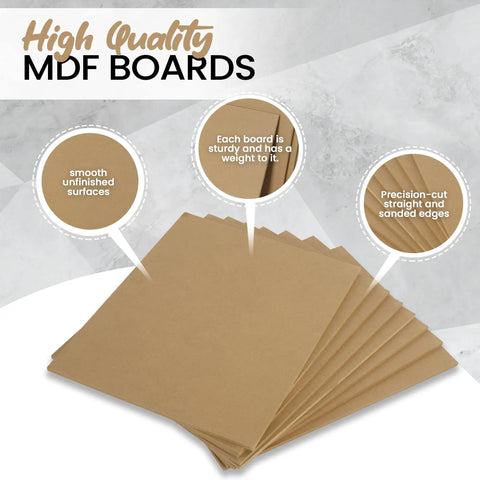 8 Pack Of 11 By 14 Inch Mdf Boards Exactly One Quarter Inch Thick With Pretty Dang Smooth Unfinished Sides And Solid Sanded Edges For Diy Carpentry Work You Gonna Absolutely Love, showing smooth surfaces and sanded edges.