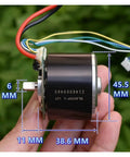 Cool 12V Brushless Motor With Big Neodymium Mag For Industrial Or DIY Work, showing dimensions and wiring details.