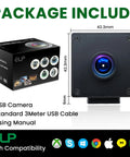 Package contents of Global Shutter USB Wide Angle Webcam With 110 Degree Low Distortion Lens 1080p At 90fps Ultra Smooth High Frame Rate.