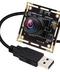 Sony IMX323 Sensor Mini Wide Angle USB Camera Module with Microphone, 180 Degree Fisheye Lens, USB 2.0 connector visible