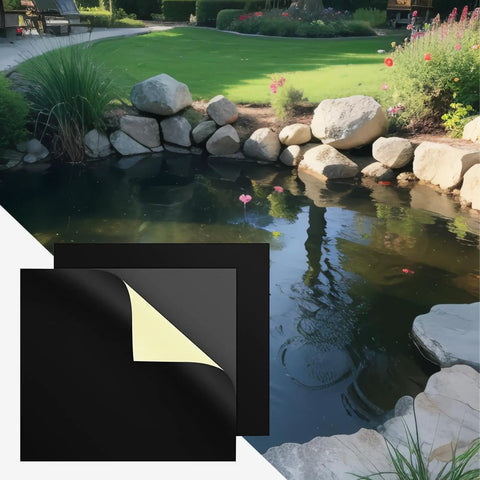Pond Liner Patch Kit Two Piece Adhesive Waterproof Sealing Tape For Quick Repair Durable Flexible Patch With No Fuss Application Pond Liner Seam Fix For Outdoor Gutter Pool Roof Tear Protection Use