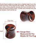 Dope Value Pack Mixed Stone Wood And Acrylic Ear Plugs Set diagram showing double flared expander for 0 gauge 8mm