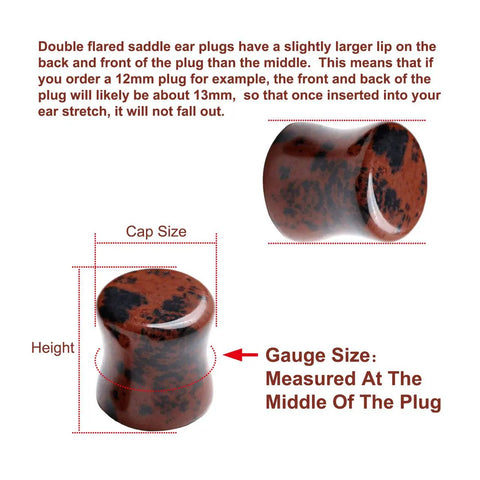 Dope Value Pack Mixed Stone Wood And Acrylic Ear Plugs Set diagram showing double flared expander for 0 gauge 8mm