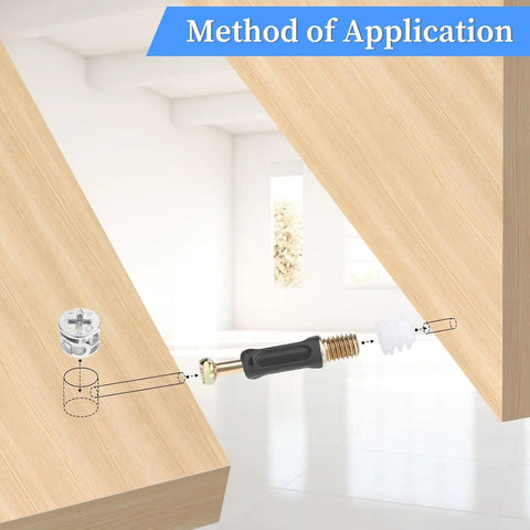 10 Piece Cam Lock Screws 35mm Cam Fitting With Dowel And Pre Inserted Nut 3 In 1 Furniture Connecting Kit assembly method