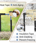 Outdoor Pipe Insulation Tape For Water Lines Foam Heat Tape With Tough Adhesive Winter Freeze Protection For Copper PVC And AC Lines Easy DIY Wrap Durable Weatherproof Black 3in x 15ft on outdoor pipes.