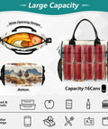 Desert Cowboy Insulated Lunch Tote for Women with adjustable strap showing large capacity and artistic design
