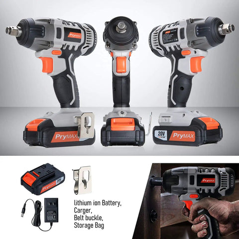 Cordless Impact Wrench With Half Inch Chuck For Bustin Bolts And Quick Work, 20V Power Tool Delivers 2600 RPM And 0 To 3300 IPM, LED Light, Includes 1.5Ah Lithium Ion Battery And Quick Charger layout display