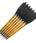 6.3 Inch Aluminum Crossbow Bolts With Plastic Vanes For 50-80 Lb Mini Pistol Crossbows, Dead-On Accuracy, black vanes, yellow shafts
