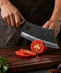 Meat Cleaver Knife With Genuine Leather Sheath For Dad Gift Heavy Duty Japanese 3CR13 Stainless Steel Forged Blade chopping tomato