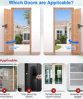 Image showing applicable doors for Anti Theft Doorbell Mount For Video Doorbell Camera Adjustable Left And Right Viewing Angle 40 To 140 Degrees Anti Blocks Motion Sensor Compatible With Homes Apartments Dorms Black