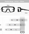 Badass Photochromic Safety Glasses with No Cap Impact Resistance for Cycling and Motorcycle Riding Featuring Rustproof Frames and Lightweight ANSI Z87 Approved Gear That Slaps for Worksite or Outdoor Adventures dimensions chart