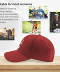 Low Profile Unstructured Womens Cap With Breathable Eyelets Six Embroidered Vents And Adjustable Buckle For A Custom Fit In Red