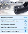 Beefy 1/10 RC Brushless Motor ESC Combo Waterproof 5700KV M3650 Brushless Motor With 60A ESC close-up view in desert terrain