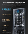 Interior view of D2 Plus Smart Door Lock With Keyless Entry And 0.3Second AI Fingerprint Unlock Touchscreen Keypad