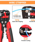 All In One Wire Crimping Kit With 340 Heat Shrink Connectors For Automotive, Marine And Electrical Repairs, Adjustable 3 In 1 Wire Stripper And Crimper Tool In A Portable Case