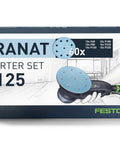 Granat D125 GR Set Sanding Discs For VOC Varnishes And Hard Substrates with Clog Resistant Coating displayed on product box