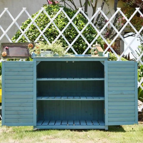 Heavy Duty Outdoor Garden Storage Cabinet Constructed From Solid Wood With Weather Resistant Shell For Zero Hassle Tool Hauling And Top Notch Backyard Organization That Really Nails It