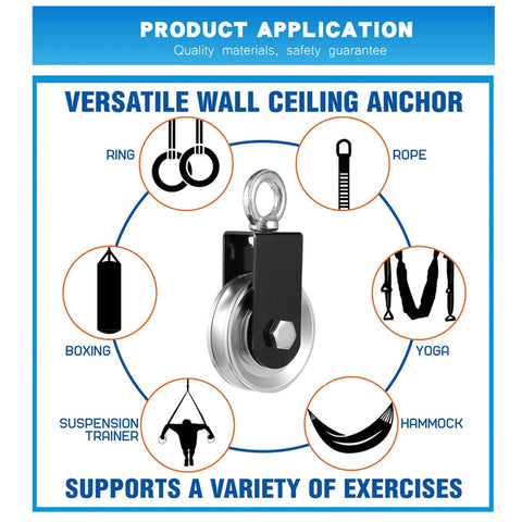 Heavy Duty Strength Training Pulley With Silent Bearing Wheel For Indoor And Outdoor Use Aluminum Alloy Fitness Attachment