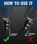 Step Drill Bit Set With Nineteen Sizes From Three Sixteenth Inch To One And Three Eighth Inch Double Fluted Cutting Bits For Stainless Steel Metal Aluminum Copper Wood PVC Great For DIY Projects And Drilling Efficiency, showing correct vertical and incorrect slanting drill positions.