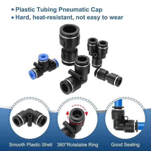 Six Pack Elbow Union Push To Connect Fittings Five Sixteenth In OD Tube Quick Lock Air Hose Adapters with sealing features
