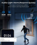 Man walking past house at night triggers Solar Wireless Outdoor Security Camera With PTZ Control And Motion Detection alerts.