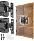 Heavy Duty 304 Stainless Steel Glass Cabinet Door Hinges For 5 To 8 mm Panes Slick Black Finish mounted on a cabinet