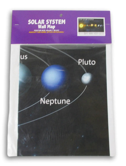 Solar System Wall Map Poster For Classrooms And Home, 40 X 28 Inches, showing planets like Neptune and Pluto, educational decor