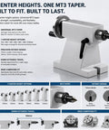 Top Notch Telescopic Tailstock MT3 Taper Fifty Millimeter Travel Wood Lathe Accessories CNC Machine Built Tough on display.