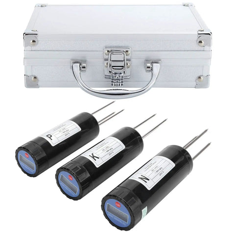 Digital NPK Meter Soil Tester With Simple Readout For Nitrogen Phosphorus And Potassium In Soil 1 Pack and carrying case