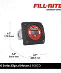 1 Inch Digital Nutating Disc Fuel Transfer Meter with Cast Aluminum Construction and Nickel Plated Exterior