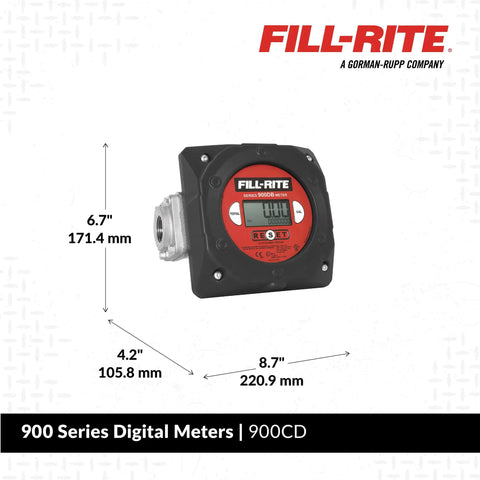 1 Inch Digital Nutating Disc Fuel Transfer Meter with Cast Aluminum Construction and Nickel Plated Exterior
