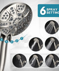 Filtered Shower Head With Handheld High Pressure Shower Head With Filter, 6 Spray Modes Including Rain, Mist, Massage, Mixed, Pause