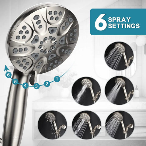 Filtered Shower Head With Handheld High Pressure Shower Head With Filter, 6 Spray Modes Including Rain, Mist, Massage, Mixed, Pause