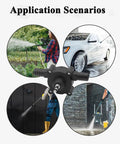 Collage showing Drill Powered Water Transfer Pump Self Priming Portable Pump For Home Garage And Farm 30 To 40 Liters Per Minute