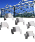 Greenhouse Glass Clamps Stainless Steel Sprung G Clamp Set 50Pcs Plant Fasteners For Climbing Vines Garden Holder Glazing Clips Easy Secure Maintenance, stainless steel clips
