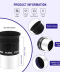 17mm 52 Degree Super Plossl Eyepiece for Telescopes 1.25 Inch Barrel Fully Multi Coated Optics with rubber eyecup and features