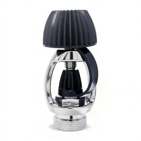 Must Have Din To Yoke Regulator Adapter For Scuba Diving, First Stage Converter, 250Bar 3300PSI, chrome brass, side view