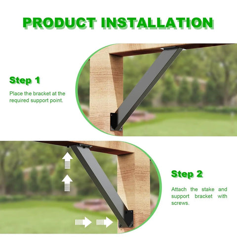 Inside Mount 45 Degree Angle Bracket Heavy Duty Connector Brace Kit For Gazebos Patios Porches Tree Houses And Log Cabins Rustproof Carbon Steel One Piece Design No Cutting Required 6 Piece Set Built Tough Outdoor Ready