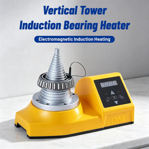 Badass Two Thousand Watt Induction Bearing Heater Features Digital Temp Hold And Fast Auto Demagnetization To Keep Your Twenty To One Hundred Twenty Mm Parts Ready To Roll, vertical tower design, with digital panel.