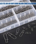 Pro Grade Stainless Steel Duo Lock Snaps With Smooth Swivels And Slide Rings For Fishing Lure Connectors, 40-220 Lb Test Kit