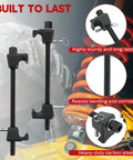 MacPherson Strut Spring Compressor Tool Kit with Locking Pins, heat treated carbon steel, in use showing durability features.